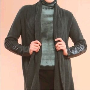 Firth cashmere silk waterfall sweater cardigan tunic top wrap blouse